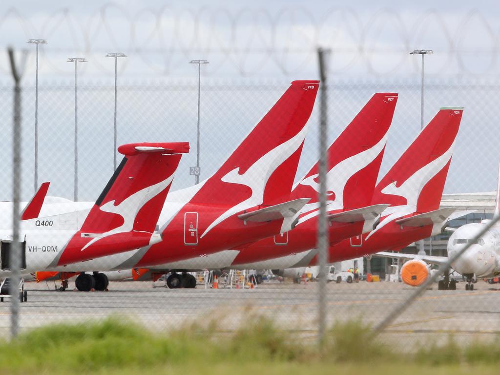 Qantas and the Transport Workers Union are in an ongoing legal dispute over the outsourcing of ground crew workers. Picture: NCA NewsWire/Jono Searle