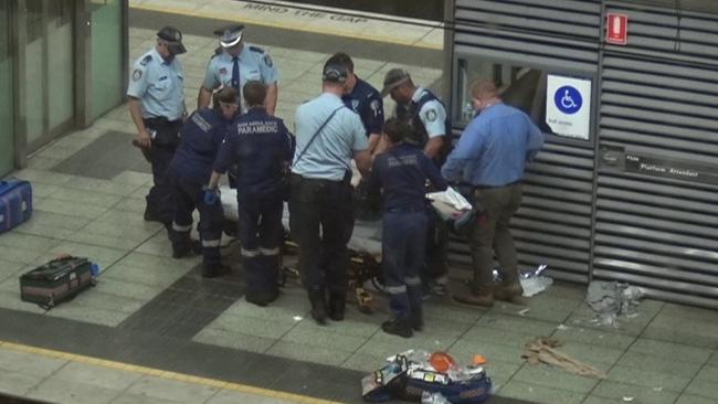 Callum collapsed at the nearby train station.