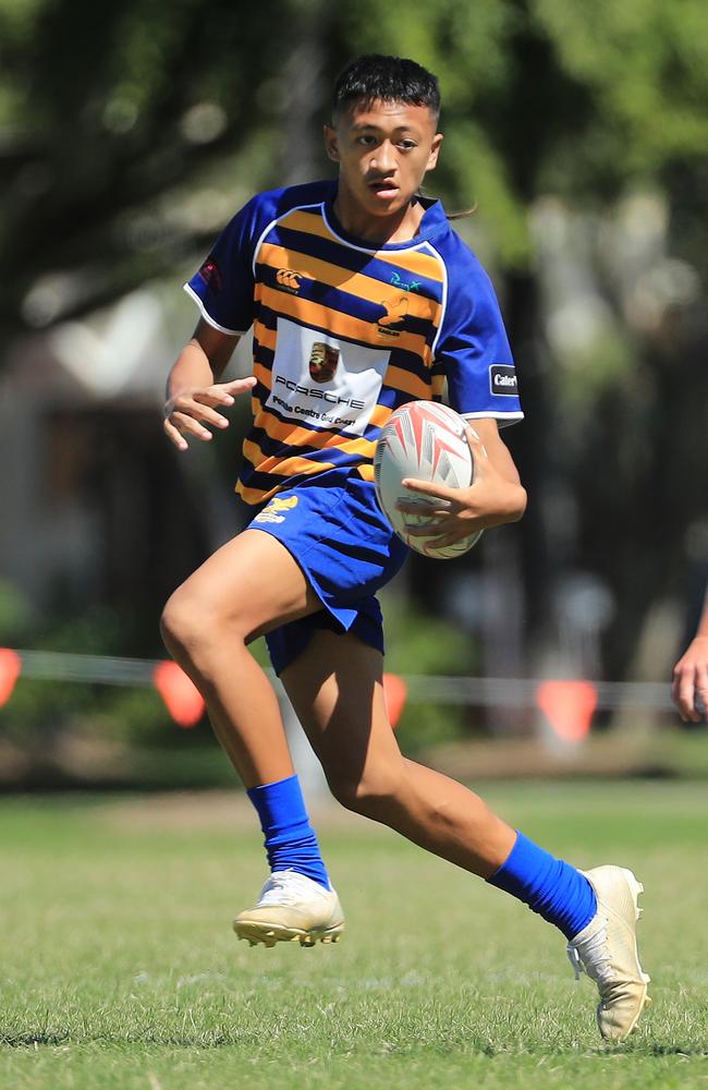 SURFERS PARADISE RUGBY, GOLD COAST , AUSTRALIA - April 10, 2021: Far North Coast U13s v USQ Saints U13s - Day Two of King of the Country rugby tournament.Played at Surfers Paradise Eagles Rugby Ground at Southport. Picture: Scott Powick Newscorp