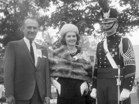 Donald Trump (right) with his parents, Fred C. and Mary Anne Trump, at the New York Military Academy. Picture: Donald Trump/Instagram