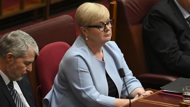 Linda Reynolds in the senate on Thursday. Picture: NCA NewsWire / Martin Ollman