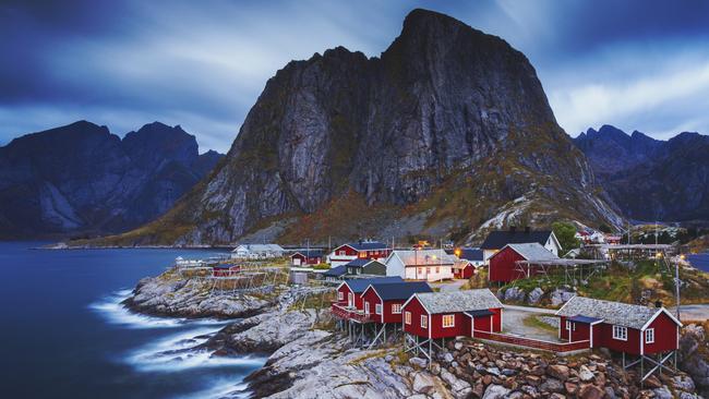 Lauren Bath snapped this incredible photo of the Eliassen Rorbuer Cabins in Hamnoy, Lofoten Islands. Picture: @laurenbath