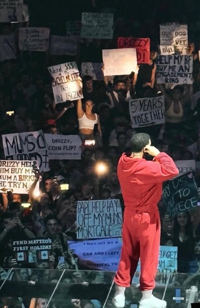 Drake's Wednesday concert at Qudos Bank Arena in Sydney.