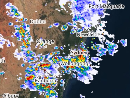 Rainfall on the eastern coast on Monday. Picture: Willy Weather