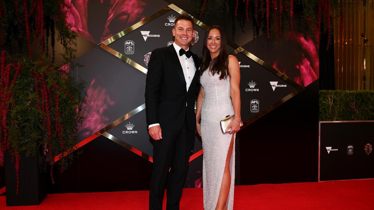 Ben Cousins arrives ahead of the 2023 Brownlow Medal with his sister. Photo by Quinn Rooney/Getty Images.