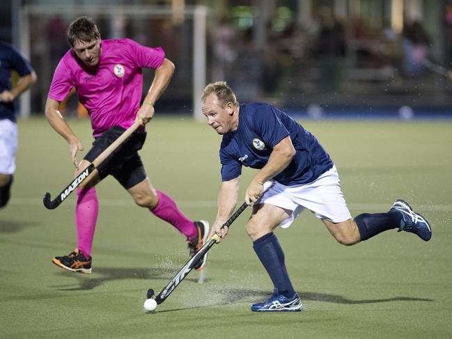 Garth Miller, Strikers. GCC Pink Bats vs Stafford Srikers, Iron Jack Challenge hockey. Friday, 21st Feb, 2020.