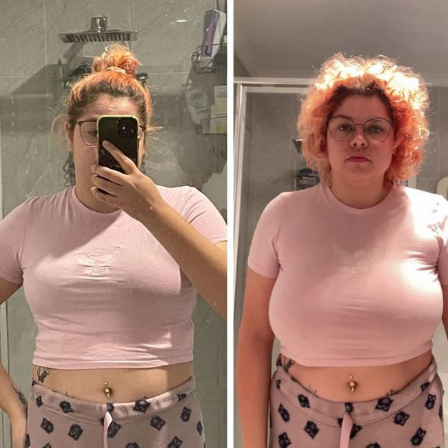 Meissa shared a before and after of her reduction. Picture: Instagram/meissamason