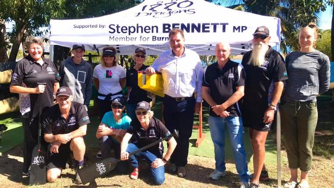 MP Stephen Bennett with some of the gambling fund recipients in the Burnett.