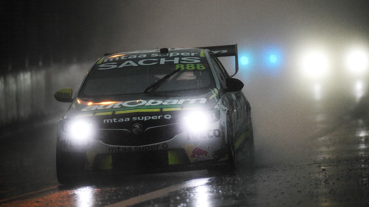 Craig Lowndes and other drivers battled incredible conditions. Picture: Getty