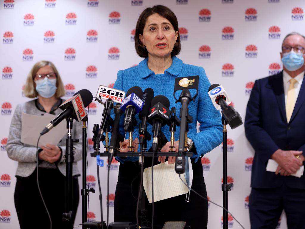 Premier Gladys Berejiklian said Sydney would not be thrown into a lockdown at this stage because health authorities were aware of where Covid-19 spreading events occurred. Picture: Damian Shaw / NCA NewsWire