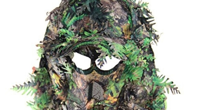 A bush camouflage head mask similar to the one worn by the Central Coast attacker.