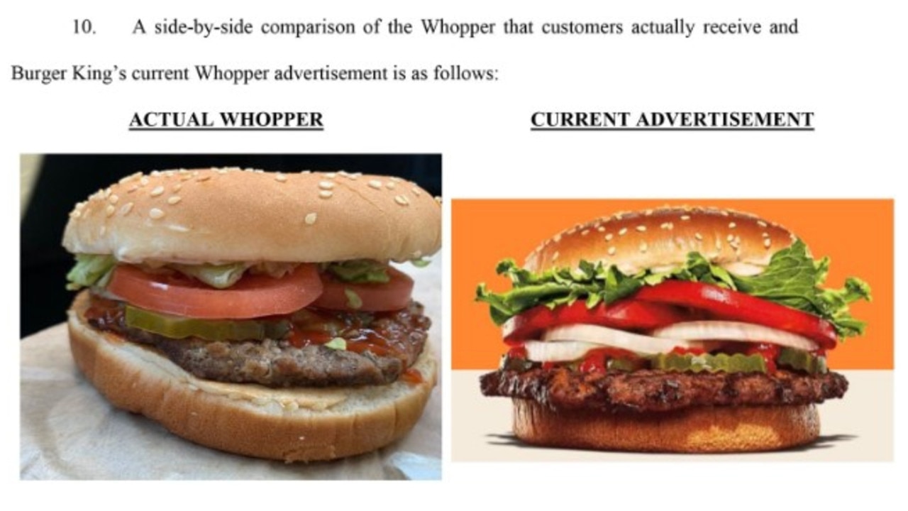 Burger King accused of misleading customers over the size of Whoppers on  menus | news.com.au — Australia's leading news site