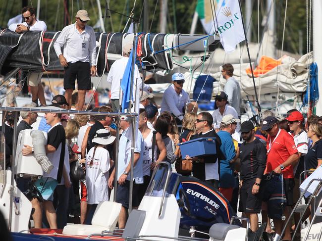 A packed CYCA before the start of the 2019 Sydney to Hobart Yacht Race at the CYCA Rushcutters Bay. Pic Mark Evans