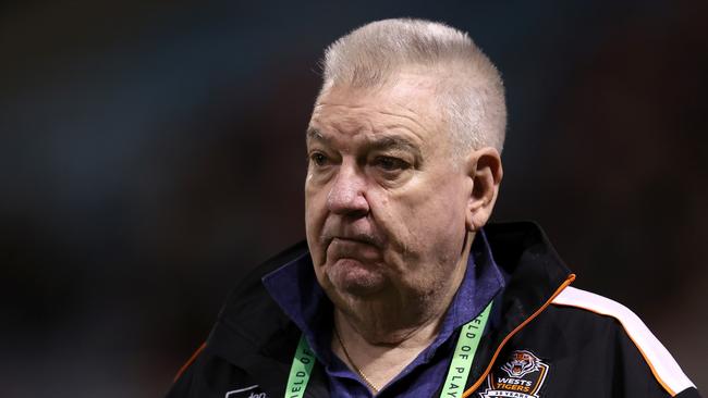 WOLLONGONG, AUSTRALIA - JUNE 07:  Shane Richardson, Wests Tigers CEO looks on ahead of the round 14 NRL match between St George Illawarra Dragons and Wests Tigers at WIN Stadium on June 07, 2024, in Wollongong, Australia. (Photo by Jason McCawley/Getty Images)