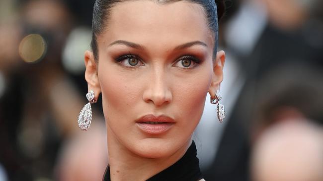 CANNES, FRANCE - JULY 06: Bella Hadid attends the "Annette" screening and opening ceremony during the 74th annual Cannes Film Festival on July 06, 2021 in Cannes, France. (Photo by Kate Green/Getty Images)