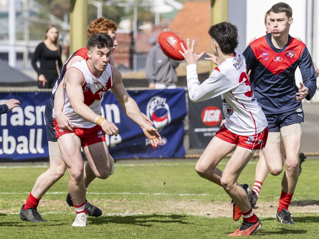 STJFL Grand finals U18 Boys Clarence v North Hobart at North Hobart Oval. Picture: Caroline Tan