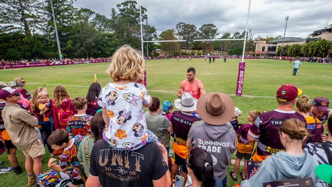 Brisbane Broncos training and fan day at Red Hill ahead of the Grand Final this weekend against Penrith.