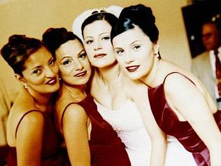 UNDATED : Maria Elfes (2nd R) on their wedding day with her bridesmaids (L-R) Christine Betmalik, sisters Elizabeth (Lizzy) ...