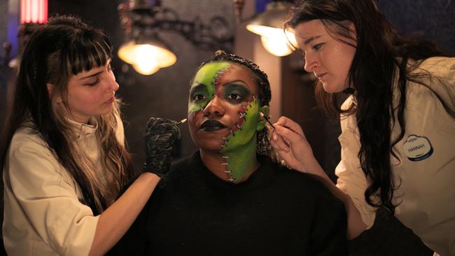 The Darkmoor makeup experience allows people to become their favourite Universal monster. Photo: Universal Epic Universe