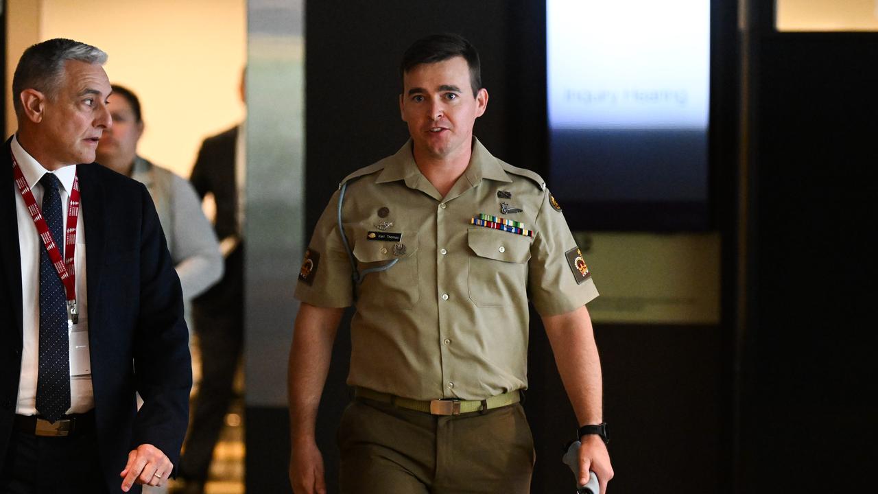 Warrant Officer Class 2 Karl Thomas gave evidence. Picture: Dan Peled / NCA NewsWire