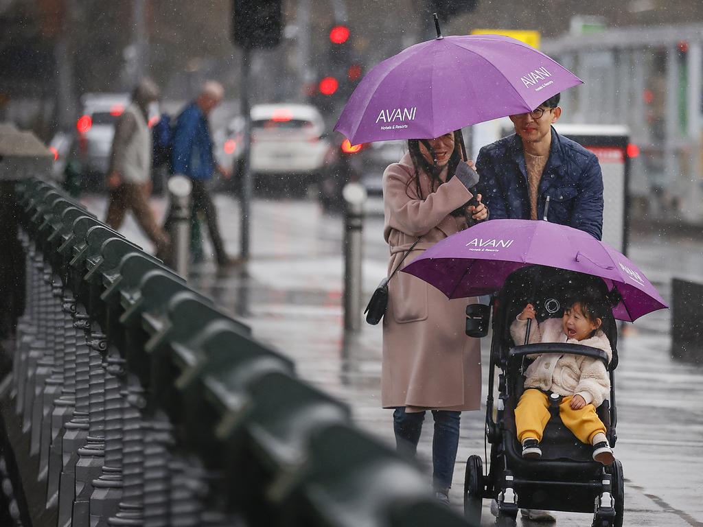 A polar blast arrives in Melbourne on the first day of winter. Picture: Alex Coppel