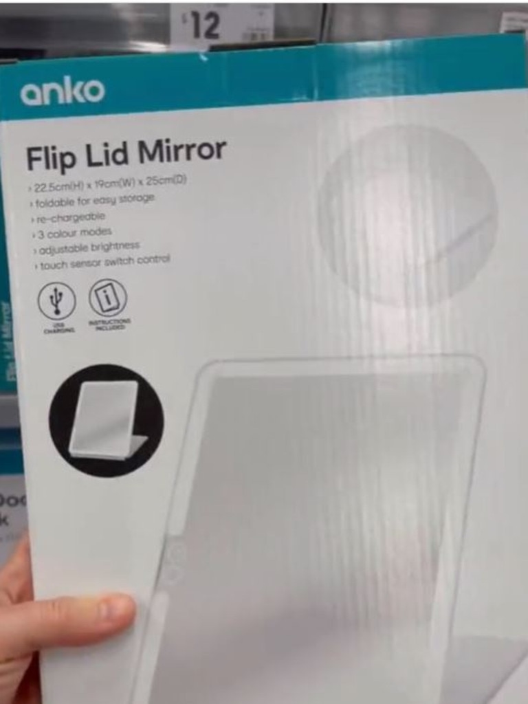And this $35 mirror, perfect for taking travel shots. Picture: TikTok/TheMonochromeHome