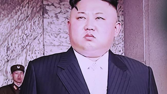 North Korean leader Kim Jong Un during a massive parade marking the 105th birthday of national founder Kim Il Sung, at the Seoul train station in Seoul, South Korea, on Saturday, April 15, 2017. Picture: Lee Jin-man