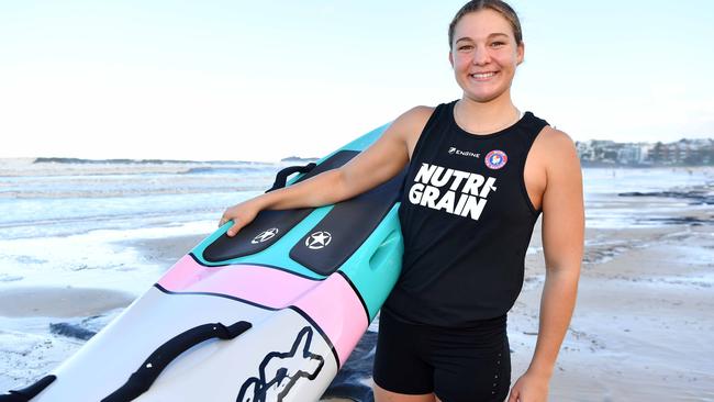 Alex Surf Club athlete Tayla Halliday pictured on her home beach. Picture: Patrick Woods.