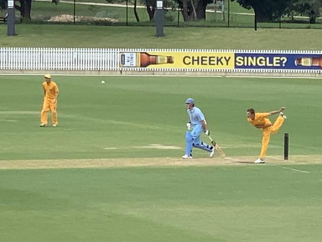 Matt Prosser bowling for the VCCL West side at the Junction Oval.