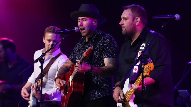 The Wolfe Brothers perform on stage at the Golden Guitar Awards during the 47th Tamworth Country Music Festival in Tamworth on January 26. Picture: AAP