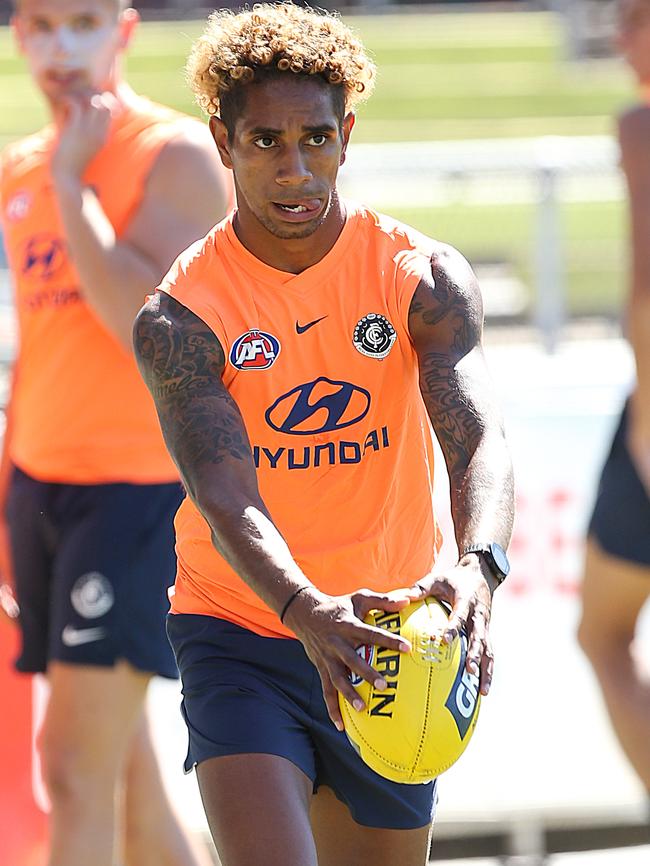 Jarrod Garlett at Carlton training. Picture: Ian Currie