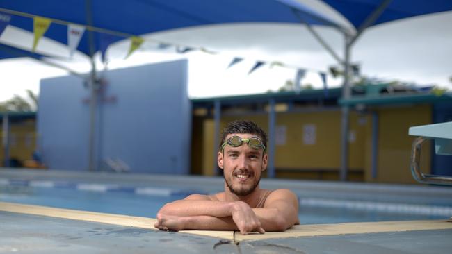 Paralympian Blake Cochrane at Southern Cross Saints swimming pool before he heads to Rio Paralympic Games 2016. Picture: Bradley Cooper