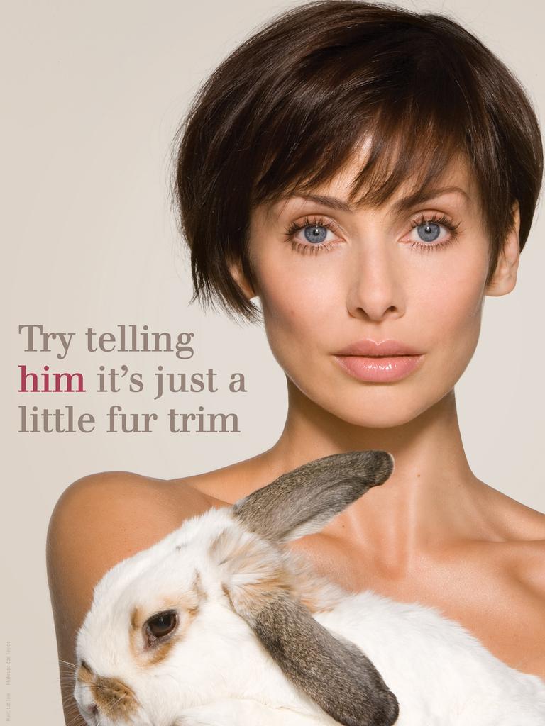 Actor and singer Natalie Imbruglia in an anti-fur trade advertisment for PETA.