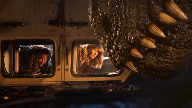 DeWanda Wise and Laura Dern in Jurassic World Dominion