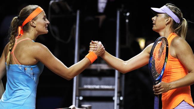 Maria Sharapova could see off the challenge of Kristina Mladenovic.