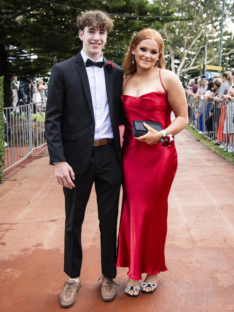 Oliver Hartshorn and partner Emacen Benton at St Mary's College formal at Picnic Point, Friday, March 24, 2023. Picture: Kevin Farmer