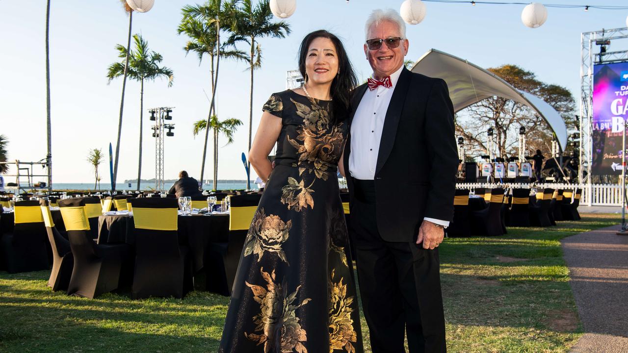 Mayor Kon Vatskalis and Amy Vatskalis at the 2024 Darwin Turf Club Gala Ball. Picture: Pema Tamang Pakhrin