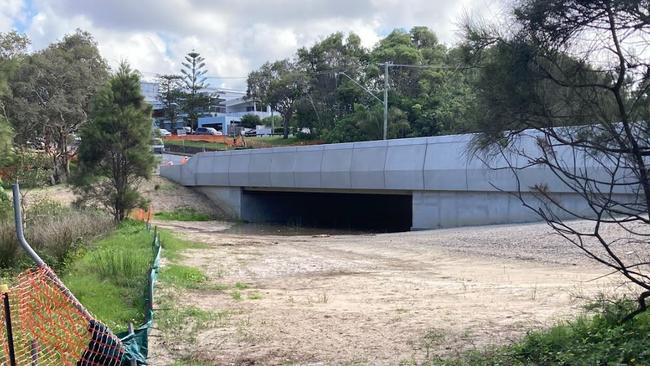 Construction of a new bridge over tiny Flat Rock Creek at Currumbin. Picture: Greg Stolz