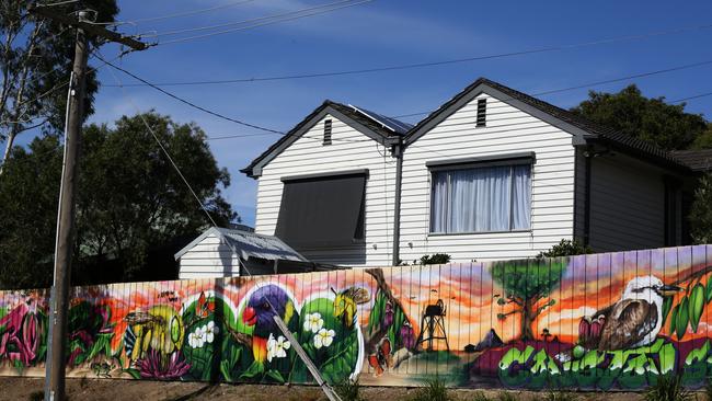 The mural at the corner of Wensley and Coniston streets in Diamond Creek. Picture: Stuart Milligan