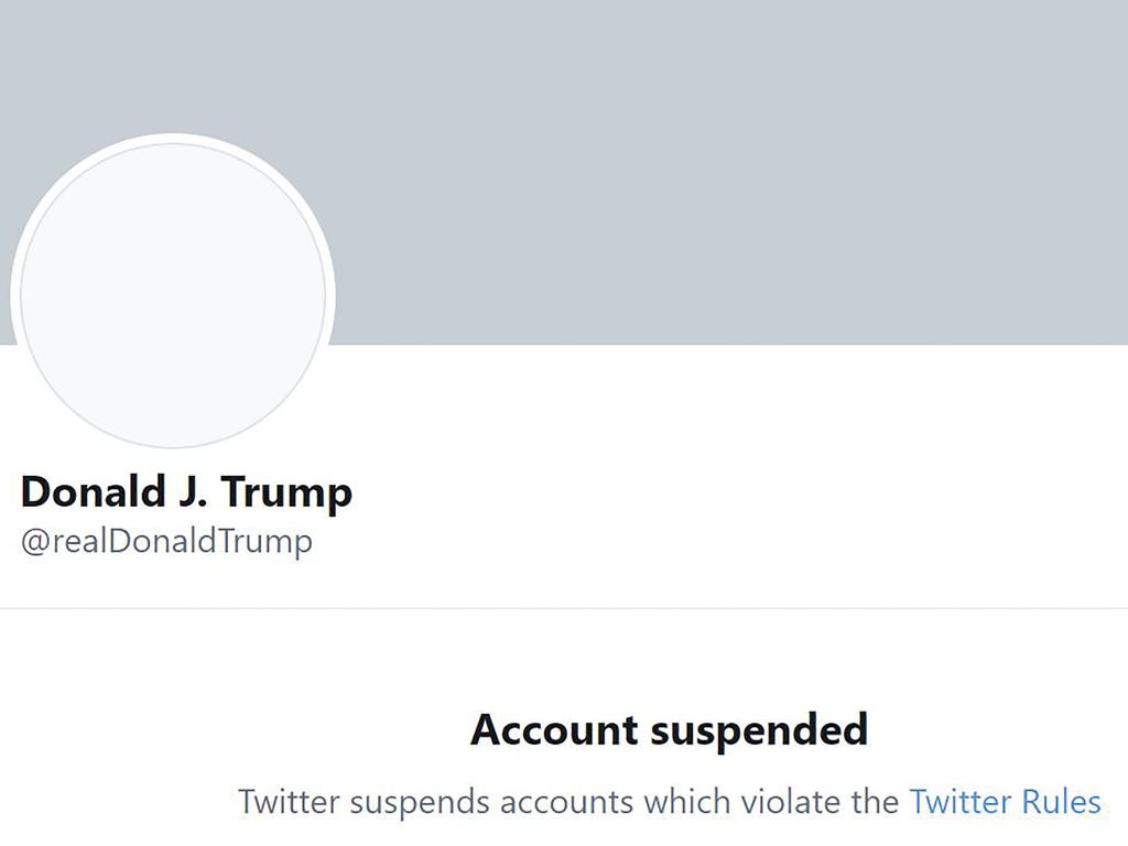 The President’s personal Twitter account has been completely deleted, despite this, the official government Twitter accounts of the @WhiteHouse and @POTUS are still active. Picture: Eric Baradat / Twitter.