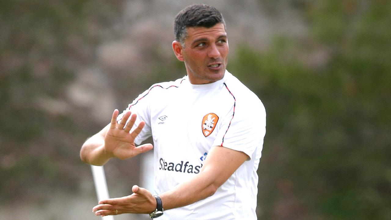 Coach John Aloisi. Brisbane Roar training at Griffith University at Mt Gravatt in Brisbane. Pic Peter Wallis