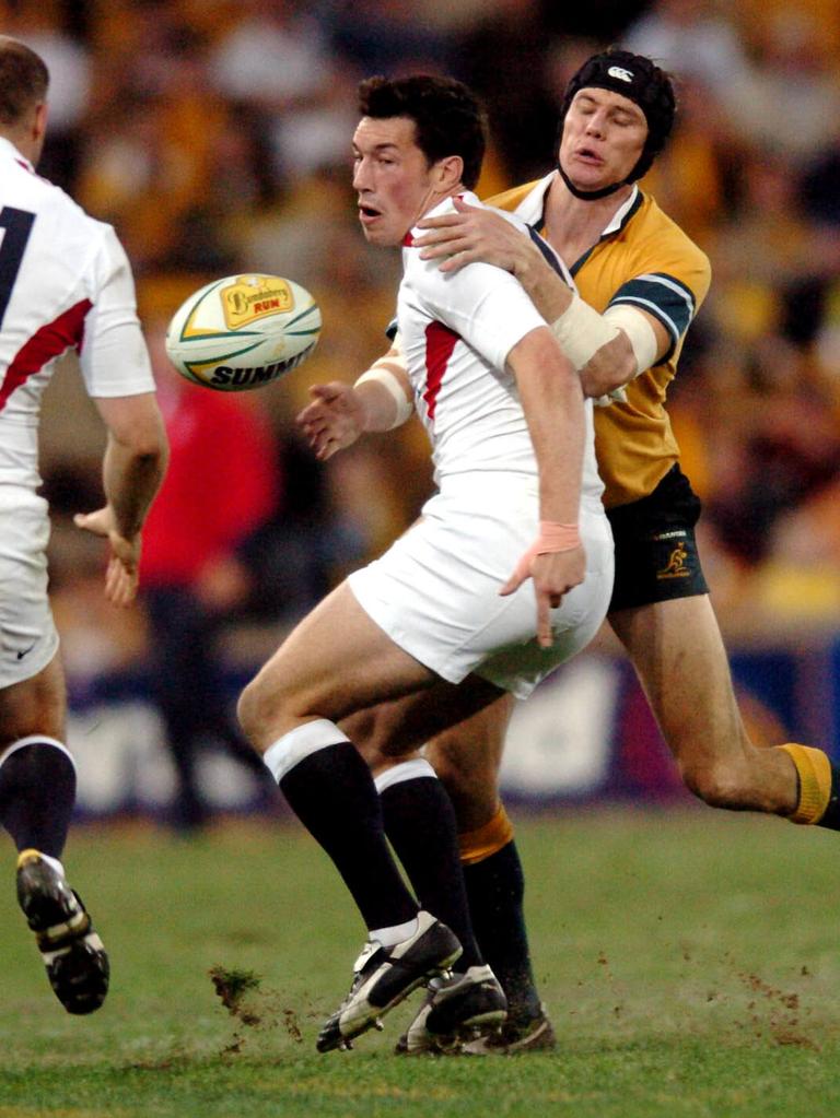 Tom Voyce playing against the Wallabies. Picture: Patrick Hamilton.