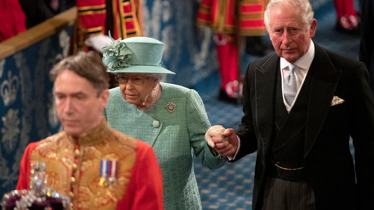 Charles (above with the Queen at the 2019 opening of parliament) will take over state duties but the Queen will remain on the throne until her death. Picture: Matt Dunham/AFP