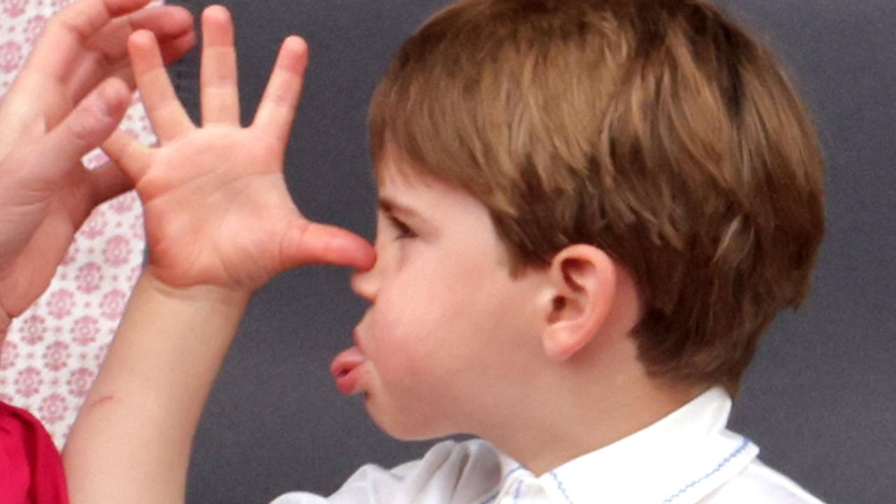 There were plenty of funny faces from Prince Louis as he watched the Platinum Jubilee pageant from the Royal Box. Picture: Getty Images