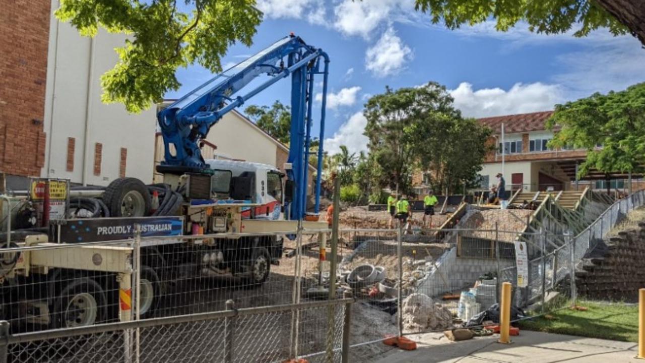 Gympie Central State School are overseeing the construction of new stairs.