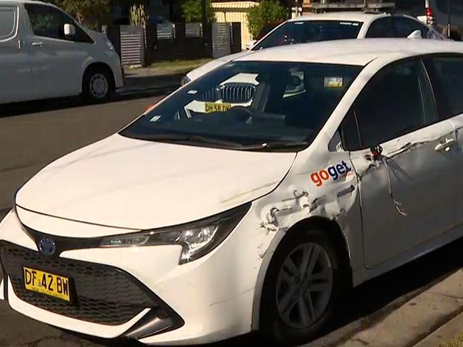 Rental vehicle involved in wild police pursuit through western Sydney. Pic Supplied.