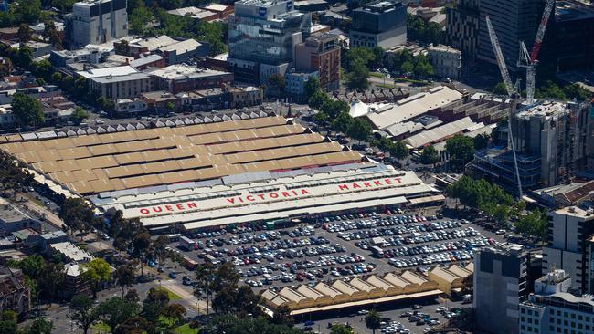 Hundreds of solar panels will be installed on Queen Victoria Market’s roofs. Picture: Mark Stewart