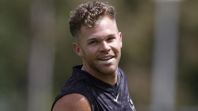 NCA. MELBOURNE, AUSTRALIA. 18th November 2024.  AFL.   Collingwood footy training at Olympic Park.  Dan Houston during todays session  .  Picture: Michael Klein