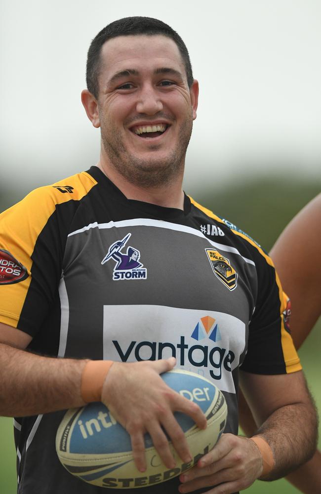 Nambour Crushers head coach Marty Cordwell pictured back in 2019 during a Sunshine Coast Falcons training session.