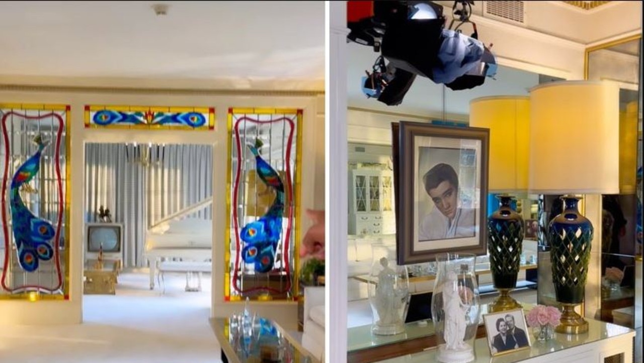 In a video shared on her Instagram account, Oprah was seen marvelling over the items that still stand in the home today, including images of Elvis, as well as his TV and piano. Picture: Instagram/Oprah